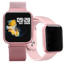 Melhor Smartwatch Pro P80 - Relógio Inteligente Rosa - Original