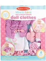 Melissa &amp Doug Mine to Love Mix &amp Match Fashion Doll Clothes for 12"-18" Dolls (6 pcs) - Melissa & Doug