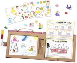 Melissa &amp Doug Natural Play: Play, Draw, Create Reusable Drawing &amp Magnet Kit Princesses (54 Magnets, 5 Dry-Erase Markers)