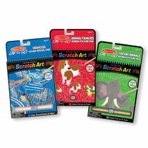 Melissa &amp Doug On the Go Scratch Art Activity Books Set - Safari Animals, Animals Families, Vehicles