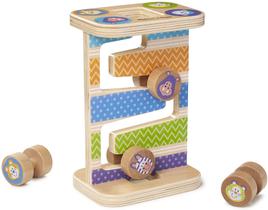 Melissa &amp Doug Primeira Peça Safári de Madeira Torre Zig-Zag com 4 Peças rolando