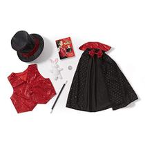 Melissa & Doug Magician Role Play Costume Set - Inclui Chapéu, Capa, Varinha, Truques Mágicos Embalagem Sem Frustração