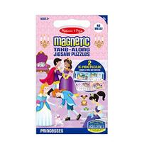 Melissa & Doug Take-Along Magnetic Jigsaw Puzzles Travel Toy Princesses (2 Quebra-cabeças de 15 peças)