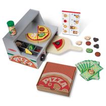 Melissa & Doug Top & Bake Wooden Pizza Counter Play Set (34 Pcs)