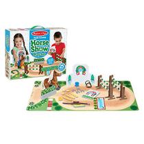 Melissa & Doug Train & Jump Horse Show Play Set com pelúcia de pelúcia (25 peças)