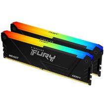 Memória DDR4 Kingston Fury Beast RGB, 16GB (2x8GB), 3600MHz, Preto, KF436C17BB2AK2/16 Memória DDR4 Kingston Fury Beast RGB, 16GB (2x8GB), 3600MHz, Preto, KF436C17BB2AK2/16