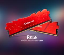 Memória Ddr4 Redragon Rage 16GB 3200mhz Cl16 Red Gm-702