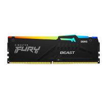 Memória DDR5 Kingston Fury Beast RGB, 16GB, 5200MHz, Preto
