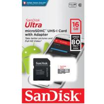 Memória Micro SD 16 GB c/adaptador - Sandisk