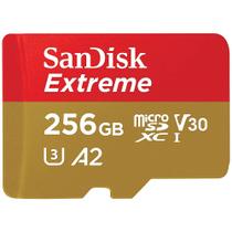 Memoria Micro SD Sandisk Extreme 190-130 MB/s U3 256 GB com Adaptador (SDSQXAV-256G-GN6MA)