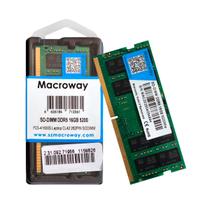 Memoria Notebook 16Gb Ddr5 5200 Cl42 1.1V LO-DIMM NBDDR5165200 Macroway