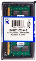 Memoria Notebook 4GB Ddr3 1333Mhz Kingston, KVR1333D3S9/4, Sodimm