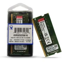 Memória Notebook Kingston 16gb Ddr4 3200mhz Cl22 Kvr32s22s8/16