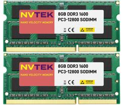Memória NVTEK 16 GB (2x8 GB) DDR3 1600 MHz 204 PINOS 1,35 V