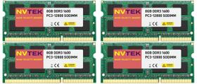 Memória NVTEK 32 GB (4x8 GB) DDR3 1600 MHz 204 PINOS 1,35 V Memória NVTEK 32 GB (4x8 GB) DDR3 1600 MHz 204 PINOS 1,35 V