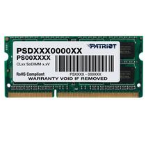 Memória para Notebook Patriot Signature Line, 8GB DDR3L, 1600MHz, PC3-12800, 1.35V, Low Voltage, CL11 - PSD38G1600L2S