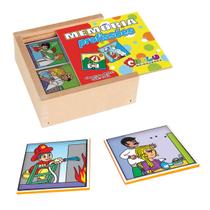 Memória Profissões Jogo Pedagógico Lúdico Brinquedos Educativos de Madeira Infantil Carlu Criança 3 anos