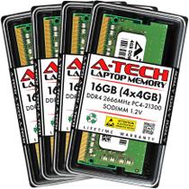 Memória RAM A-Tech DDR4 16GB Kit 4x4GB 2666MHz SODIMM Memória RAM A-Tech DDR4 16GB Kit 4x4GB 2666MHz SODIMM