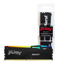 Memória RAM Desktop DDR5 Kingston Fury Beast, RGB, 16GB, 5200Mhz, Black, KF552C36BBEA-16