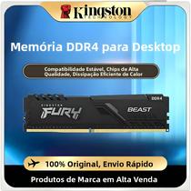 Memória RAM Kingston FURY Beast DDR4 8GB 16GB 32GB 2400 2666 3200 3600MHz 288Pin 1.2V Módulo De Memória RAM Kingston FURY Beast DDR4 8GB 16GB 32GB 2400 2666 3200 3600MHz 288Pin 1.2V Módulo De