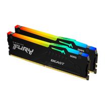 Memória RAM Kingston Fury Beast Expo, 16GB (2X8GB), 6000MT/s, DDR5, DIMM, RGB, CL30, Preto - KF560C30BBEAK2-16 Memória RAM Kingston Fury Beast Expo, 16GB (2X8GB), 6000MT/s, DDR5, DIMM, RGB, CL30, Preto - KF560C30BBEAK2-16