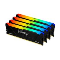 Memória RAM Kingston Fury Beast, RGB, 128GB (4x32GB), 3200MHz, DDR4, CL16, Preto - KF432C16BB2AK4/128