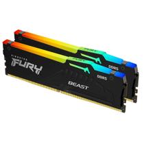 Memória RAM Kingston Fury Beast RGB, 32GB (2x16GB), 4800MHz, DDR5, CL38, para Intel XMP, Preto - KF548C38BBAK2-32