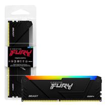 Memória RAM Kingston Fury Beast RGB 32GB 3200MHz DDR4 CL16 Preto KF432C16BB2A 32 Memória RAM Kingston Fury Beast RGB 32GB 3200MHz DDR4 CL16 Preto KF432C16BB2A 32