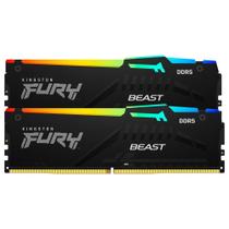 Memória RAM Kingston Fury Beast RGB, 64GB (2x32GB), 5200MHz, DDR5, CL40, para Intel XMP, Preto - KF552C40BBAK2-64