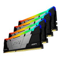 Memória RAM Kingston Fury Renegade RGB, 128GB (4x32GB), 3600MHz, DDR4, CL18, Preto - KF436C18RB2AK4/128 Memória RAM Kingston Fury Renegade RGB, 128GB (4x32GB), 3600MHz, DDR4, CL18, Preto - KF436C18RB2AK4/128