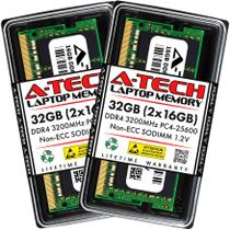 Memória RAM: Notebook SODIMM A-Tech de 32 GB (2x16 GB) DDR4 de 3200 MHz