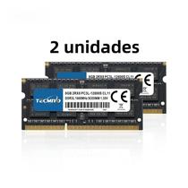 Memória RAM Para Laptop 2x8GB DDR3L 1600MHz SODIMM Preta TECMIYO PC3L-12800S Não-ECC 1.35V