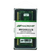 Memória RAM para Notebook Macrovip DDR3 8GB 1600MHz MV16S11/8