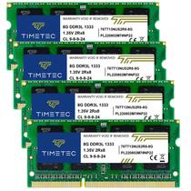 Memória RAM Timetec 32GB KIT (4x8GB) DDR3 1333MHz SODIMM Memória RAM Timetec 32GB KIT (4x8GB) DDR3 1333MHz SODIMM
