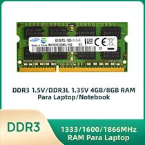 Memória SO-DIMM 4GB 8GB DDR3 DDR3L 1333 1600 1866 MT/s MHz Para Laptop Samsung