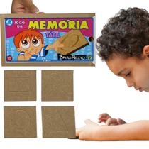 Memória Tátil Baixo Relevo Brinquedo Educativo em Madeira