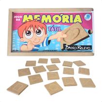 Memória Tátil Baixo Relevo Jogo Educativo Inclusivo MDF - Simque - 5 anos