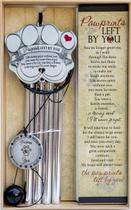 Memorial Wind Chime Pawprints deixadas por você em metal de 18 polegadas