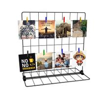 Memory Board de Mesa Painel de Fotos de Tela Aramada 40x40 Preto com Prendedores Memory Board de Mesa Painel de Fotos de Tela Aramada 40x40 Preto com Prendedores