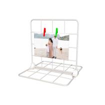 Memory Board de Mesa Porta Retrato Aramado 20x20cm Branco para Fotos Mural de Recados Post it Decoração Casa Escritório Memory Board de Mesa Porta Retrato Aramado 20x20cm Branco para Fotos Mural de Recados Post it Decoração Casa Escritório