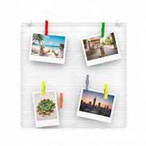 Memory Board Painel de Fotos de Tela Aramada 30x30cm Branco Ideal para Post it Recadinhos Memory Board Painel de Fotos de Tela Aramada 30x30cm Branco Ideal para Post it Recadinhos