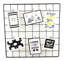 Memory Board Painel Fotos Preto 40x40 + Brinde 6 Prendedores