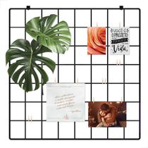 Memory Board Porta Fotos Tela Grade Aramada - Preta