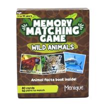 Memory Matching Game Menique Wild Animals com livro educativo