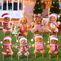 Memorywuu, 8 peças de cartazes de jardim Christmas Gingerbread Man, 25 cm