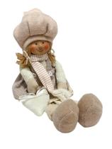 Menina Boneca Sentada Rosa com coraçao 40cm