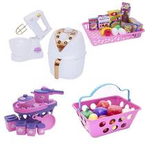 Menina Brinquedo Cozinha Panela Cesta Comida Eletro 36 Peças Menina Brinquedo Cozinha Panela Cesta Comida Eletro 36 Peças