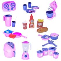 Menina Kit Infantil Panela Comidinhas Eletro Louça 30pç Menina Kit Infantil Panela Comidinhas Eletro Louça 30pç