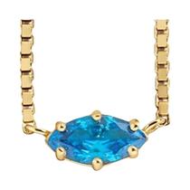 Meninas Adolescentes Moda Coreana Birthstone Forma De Olho Cristal Ouro Gargantilha Colar Jóias