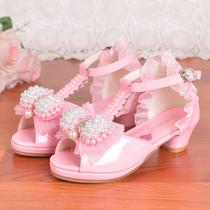 Meninas de salto alto sapatos princesa com bowknot-pink tamanho 33 - Lightbek Official Store